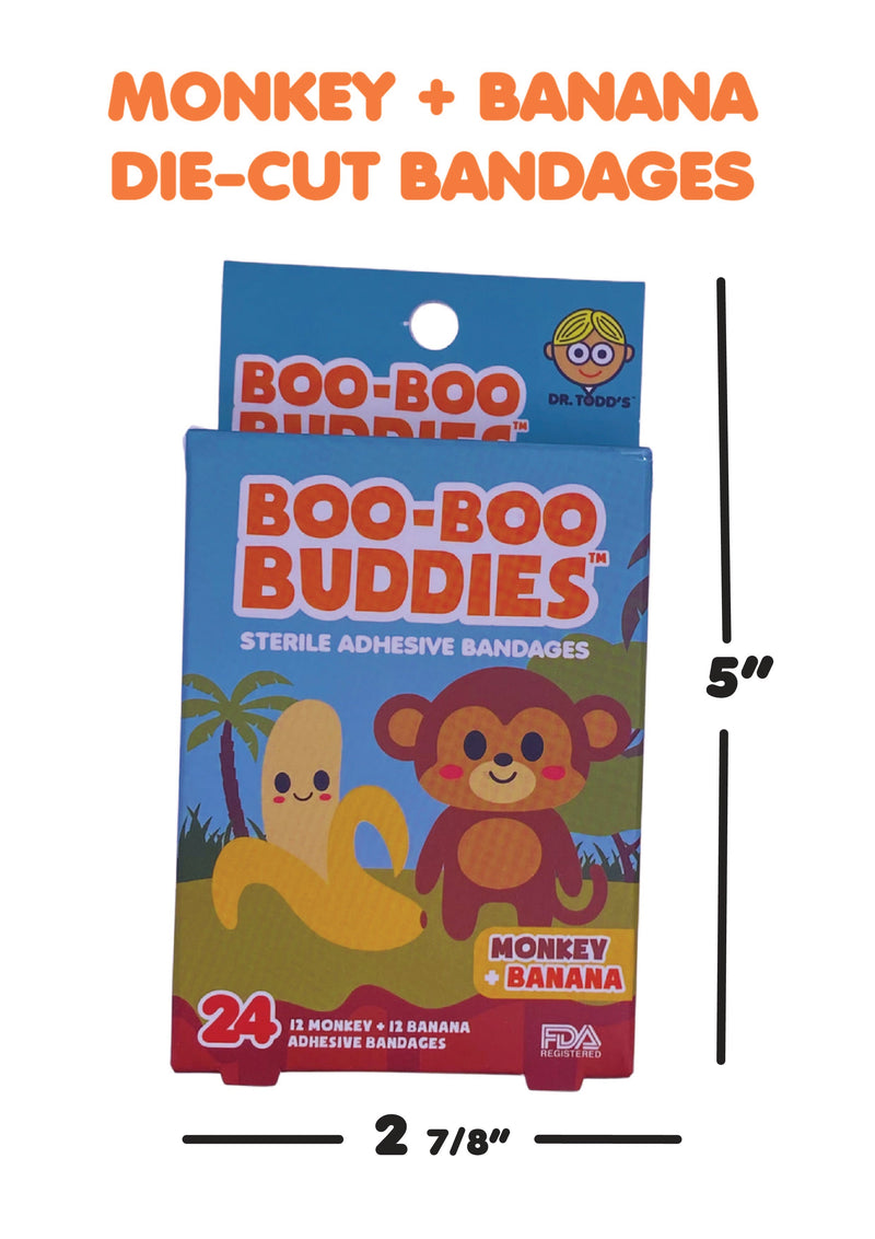 Load image into Gallery viewer, Boo-Boo Buddies Monkey and Banana Bandages
