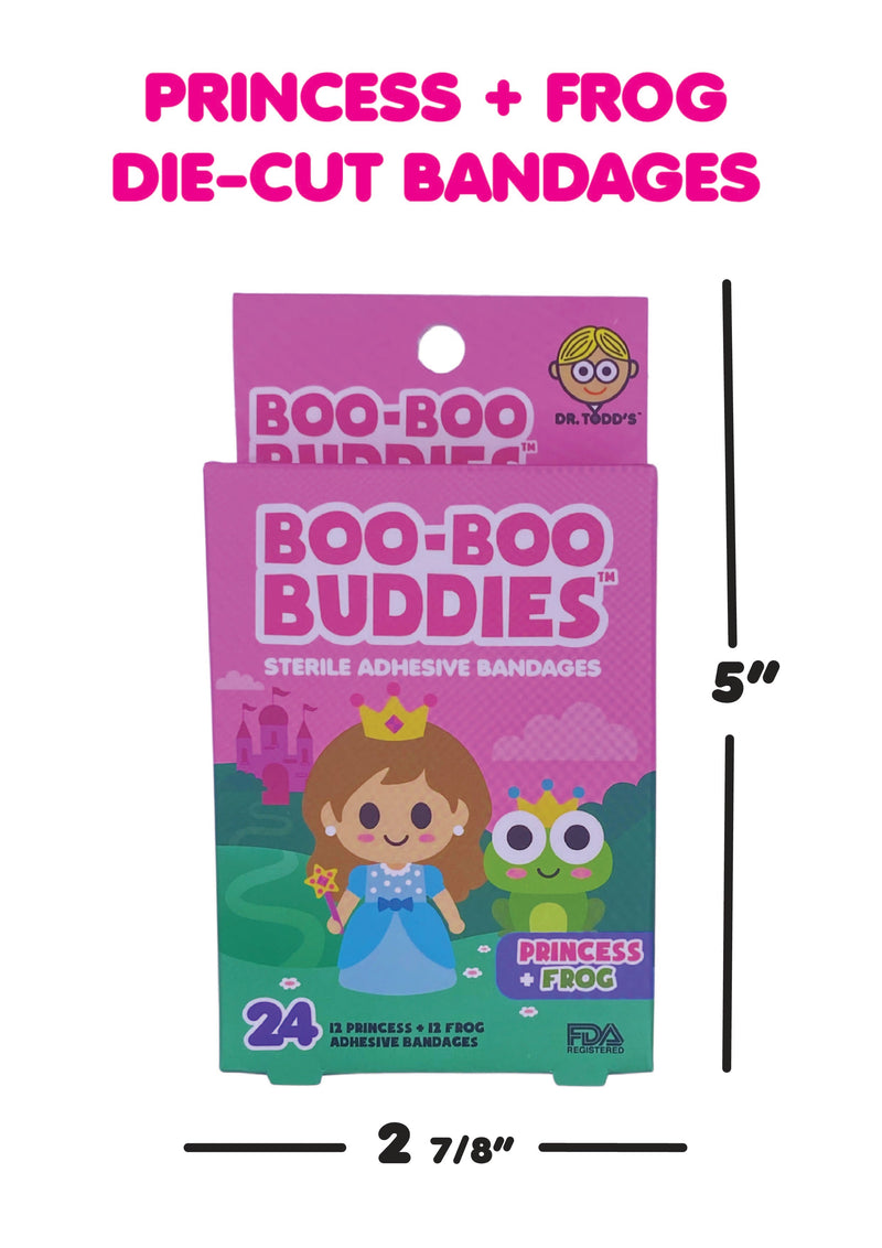 Load image into Gallery viewer, Boo Boo Buddies Bandages - Princess and Frog - box dimensions
