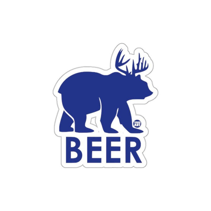 Load image into Gallery viewer, Blue Bear Shaped Logo Sticker Perfect for Bottle
