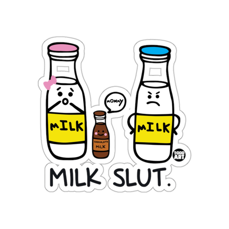Load image into Gallery viewer, Humorous Cartoon Milk Slut Sticker Design
