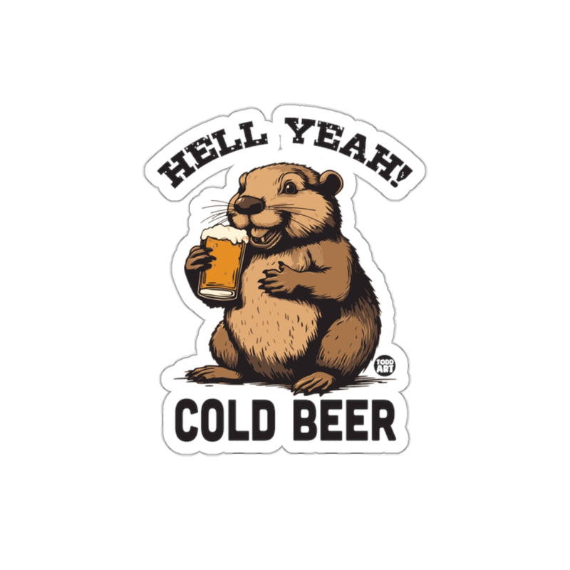 Load image into Gallery viewer, Hell Yeah Hamster Holding Cold Beer Sticker
