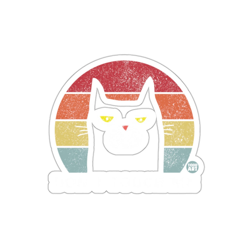 Load image into Gallery viewer, Retro Cat Don't Touch Me Sticker Design
