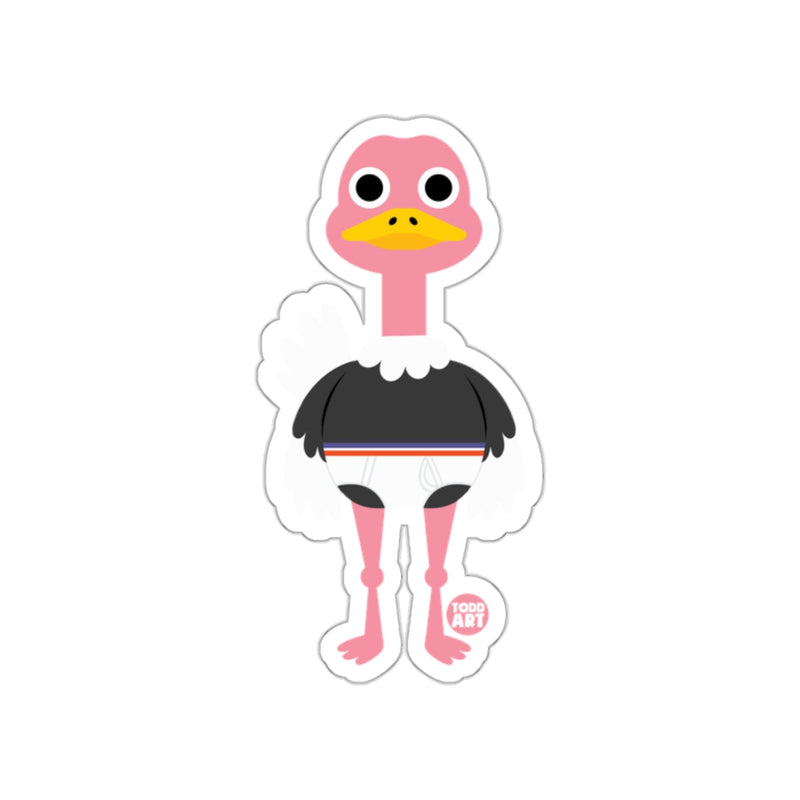 Load image into Gallery viewer, Funny Cartoon Ostrich Sticker with Underwear Design
