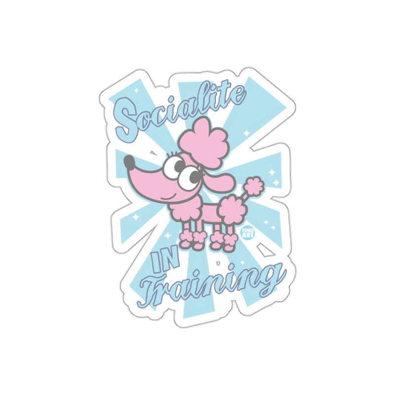 Load image into Gallery viewer, Socialite In Training Cute Pink Poodle Sticker Decal

