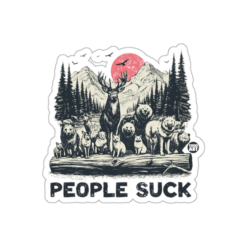 Load image into Gallery viewer, People Suck with Wildlife Artwork Scene Todd Art sticker
