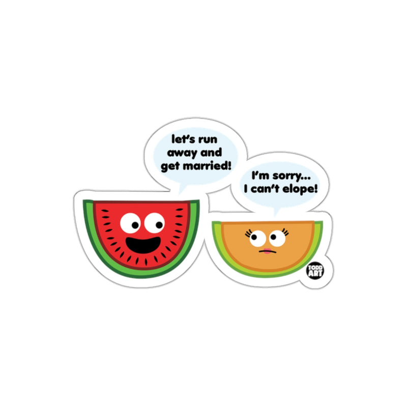 Load image into Gallery viewer, Funny Watermelon Cantaloupe Eloping Conversation Sticker
