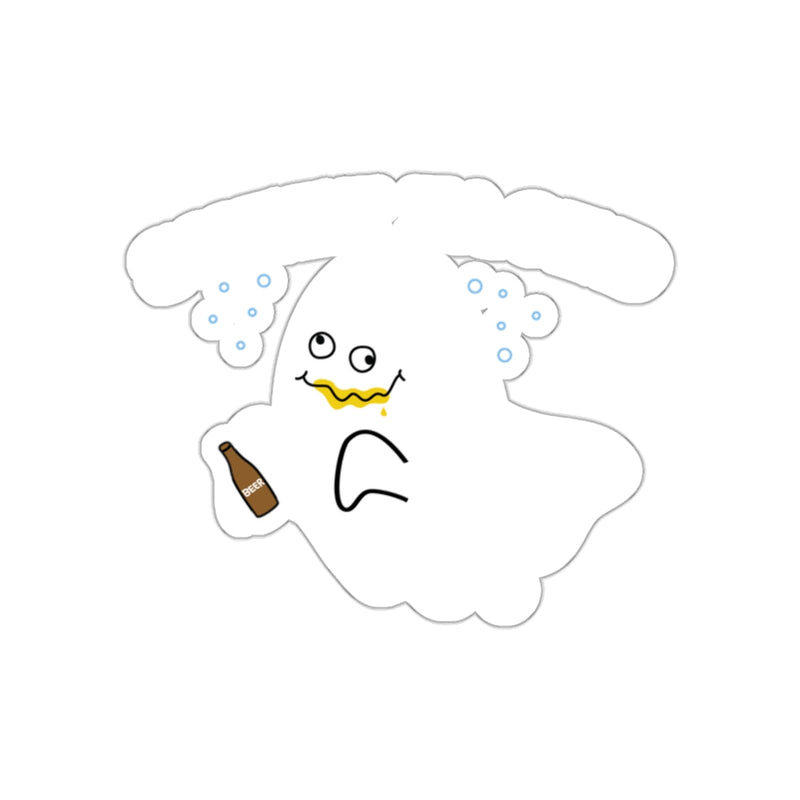 Load image into Gallery viewer, Funny Drunk Ghost with Beer Sticker for Halloween Fun
