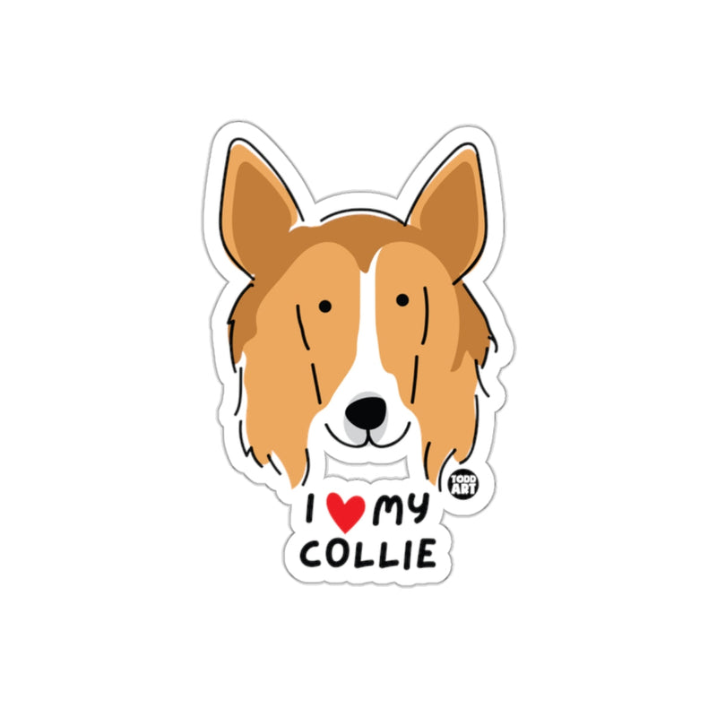 Load image into Gallery viewer, I Love My Collie Design Illustration Sticker product

