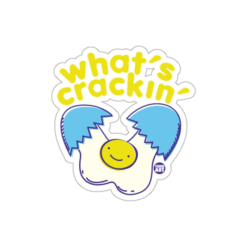 Load image into Gallery viewer, What's Crackin' Egg Cartoon Sticker for Laptops Books
