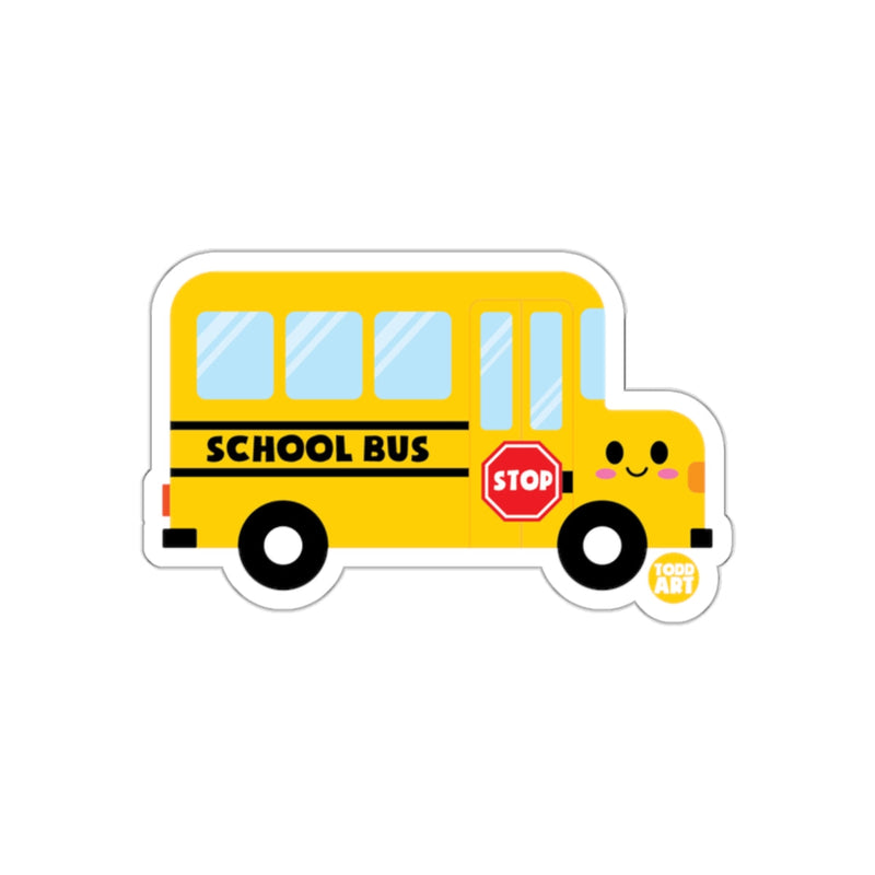 Load image into Gallery viewer, Yellow School Bus with Smiling Face product sticker
