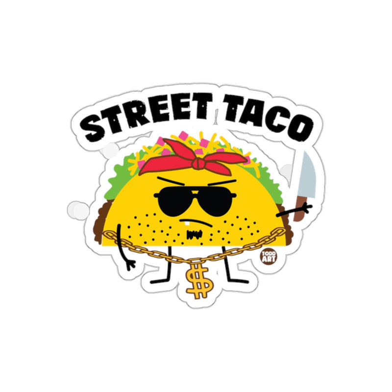 Load image into Gallery viewer, Street Taco Graphic with Sunglasses and Chain Sticker
