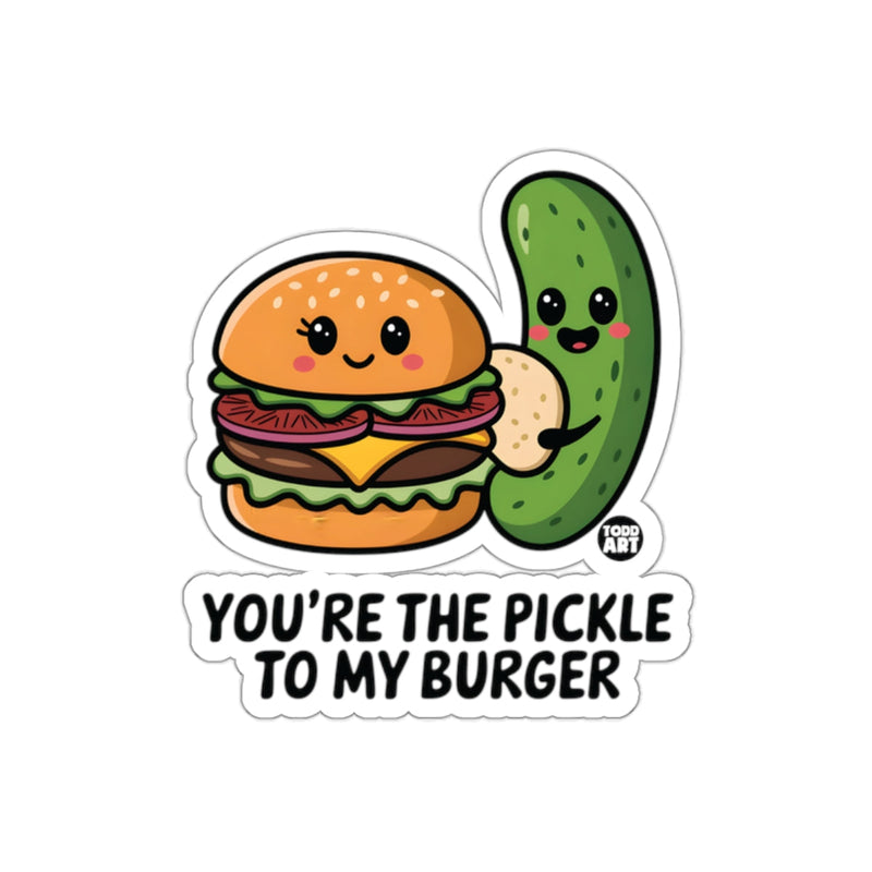 Load image into Gallery viewer, You are the Pickle to My Burger Todd Art Illustration sticker
