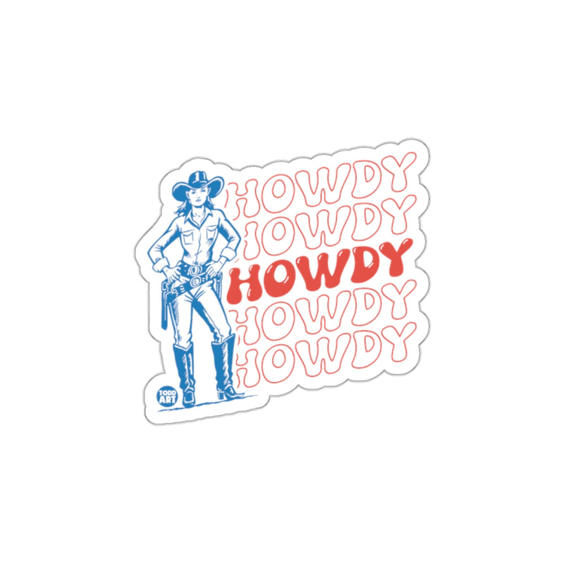 Load image into Gallery viewer, Howdy Multiple Times with Cowboy Character Sticker
