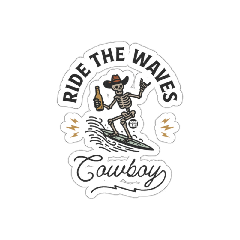 Load image into Gallery viewer, Ride The Waves Cowboy Sticker
