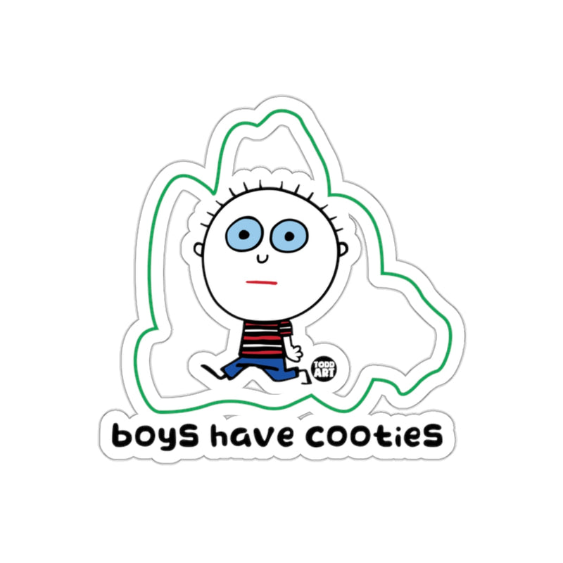 Load image into Gallery viewer, Boys Have Cooties Character with Striped Shirt Sticker
