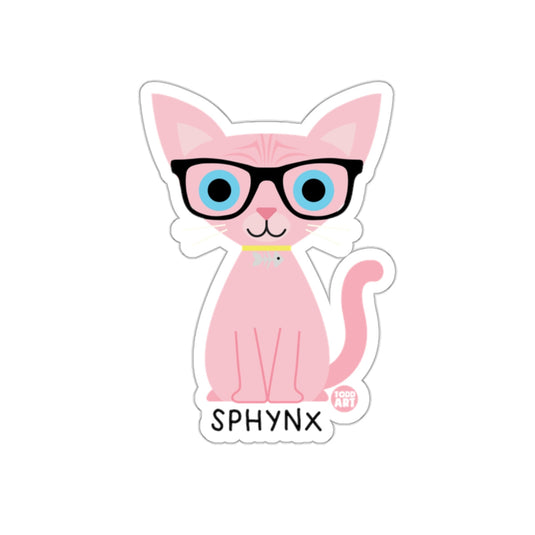 Cute Sphynx Cat with Glasses Digital Art Sticker
