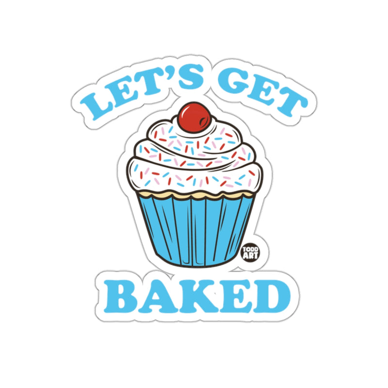 Load image into Gallery viewer, LET'S GET BAKED Cupcake Sticker Fun Design

