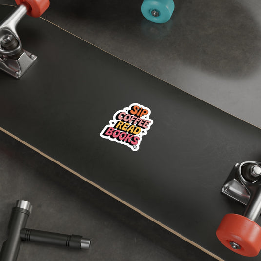 Skateboard with Sip Coffee Read Books Sticker product