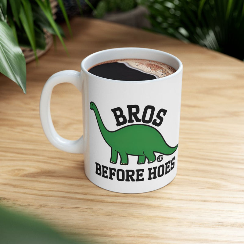 Load image into Gallery viewer, Funny Dinosaur Bros Before Hoes Coffee Mug Gift
