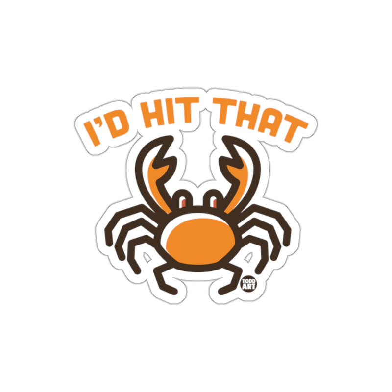 Load image into Gallery viewer, I'd Hit That Orange and Black Crab Sticker
