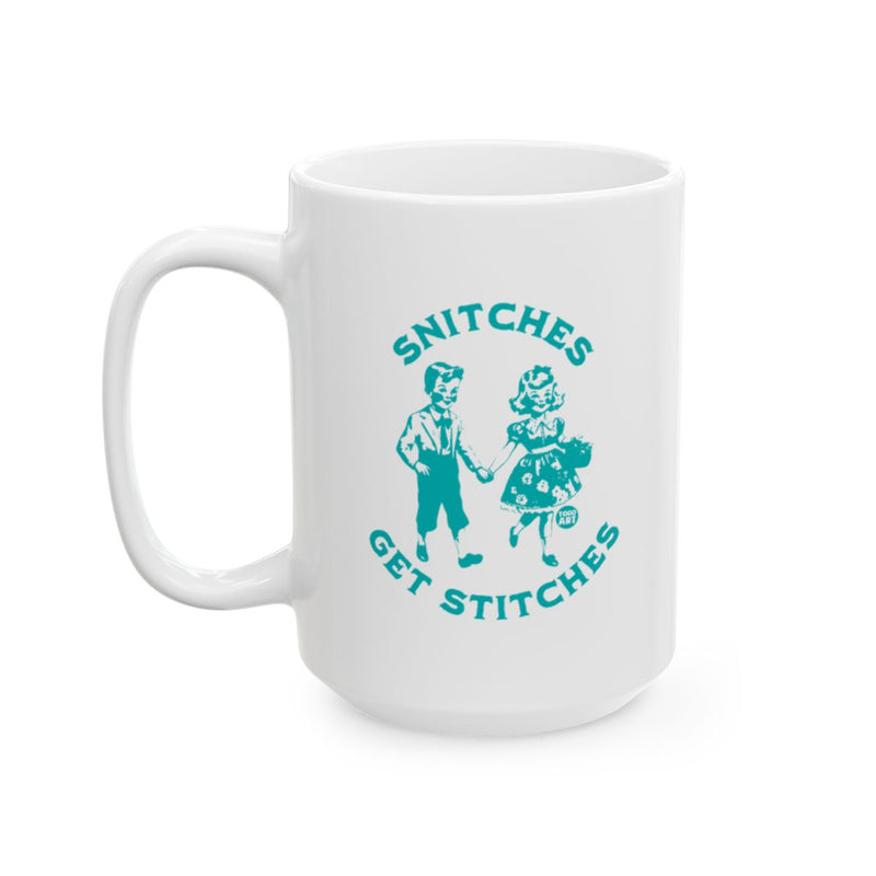 Load image into Gallery viewer, Snitches Get Stitches Funny Mug for Coffee or Tea
