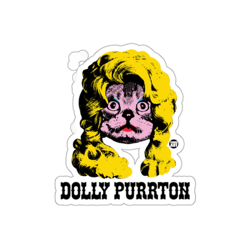 Load image into Gallery viewer, Dolly Purrton Funny Sticker for Cat Lovers
