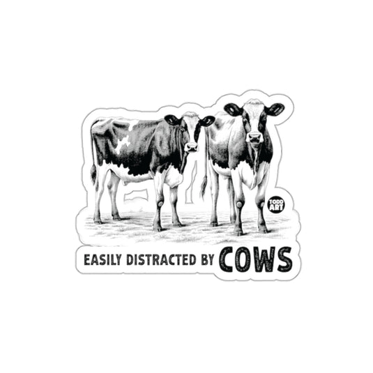 Easily Distracted By Cows Sticker Product
