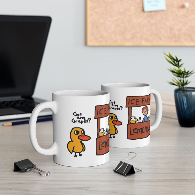 Load image into Gallery viewer, Funny Duck 'Got Any Grapes' White Coffee Mug
