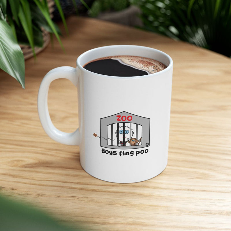 Load image into Gallery viewer, Funny Zoo Boys Fling Poo Mug for Coffee Lovers
