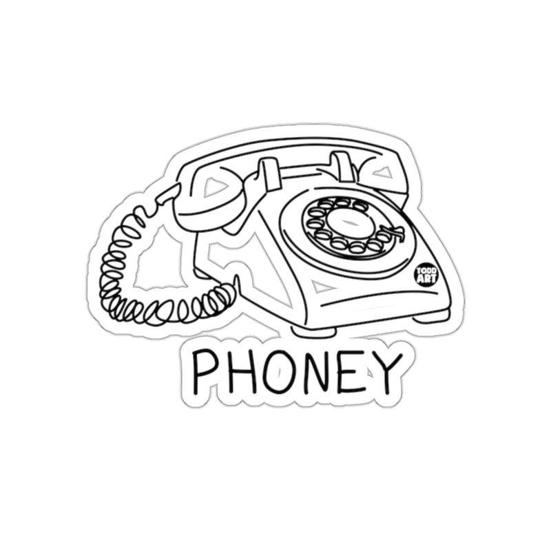 Load image into Gallery viewer, Retro Telephone Phoney Sticker Black and White Design
