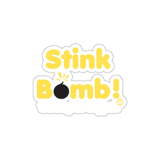 Stink Bomb Cute and Fun Yellow Black Sticker