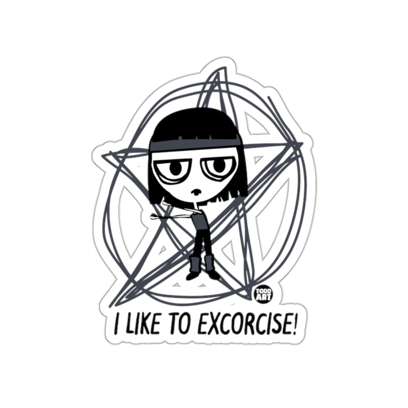 Load image into Gallery viewer, I Like To Excorcise Cartoon Character Sticker
