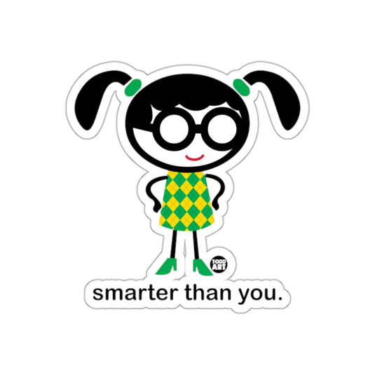 Smarter Than You Character Sticker with Glasses