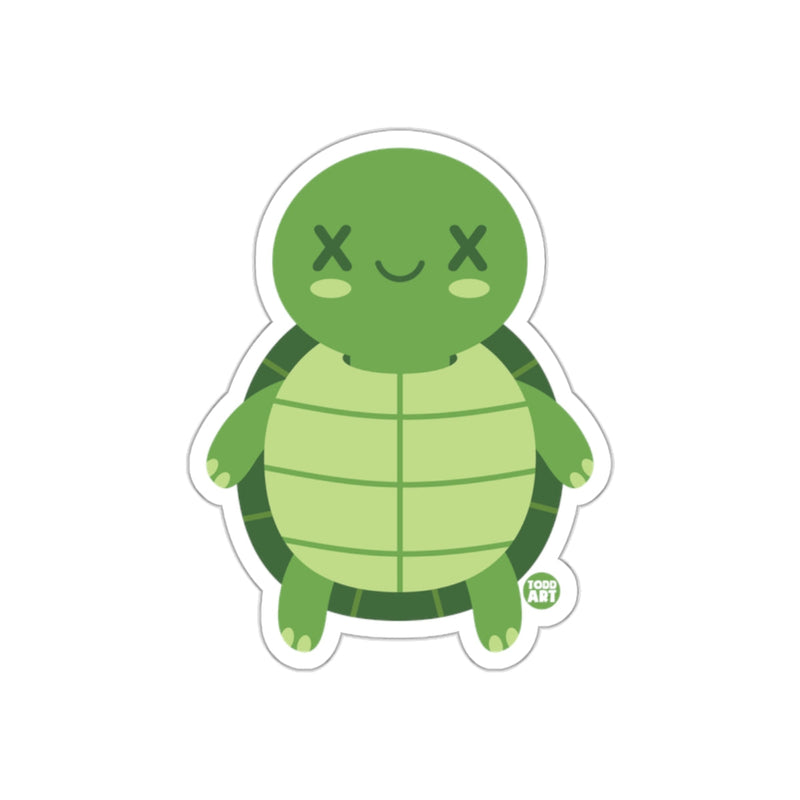 Load image into Gallery viewer, Cute Green Turtle Kawaii Inspired Sticker Design sticker
