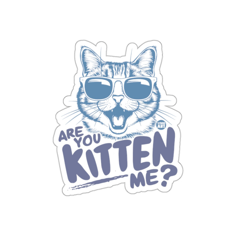 Load image into Gallery viewer, Are You Kitten Me Funny Cat With Sunglasses Design sticker
