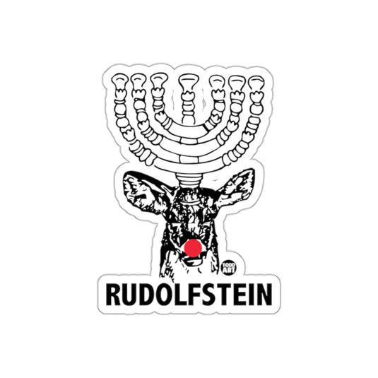 Rudolfstein Menorah Reindeer Holiday Sticker Product