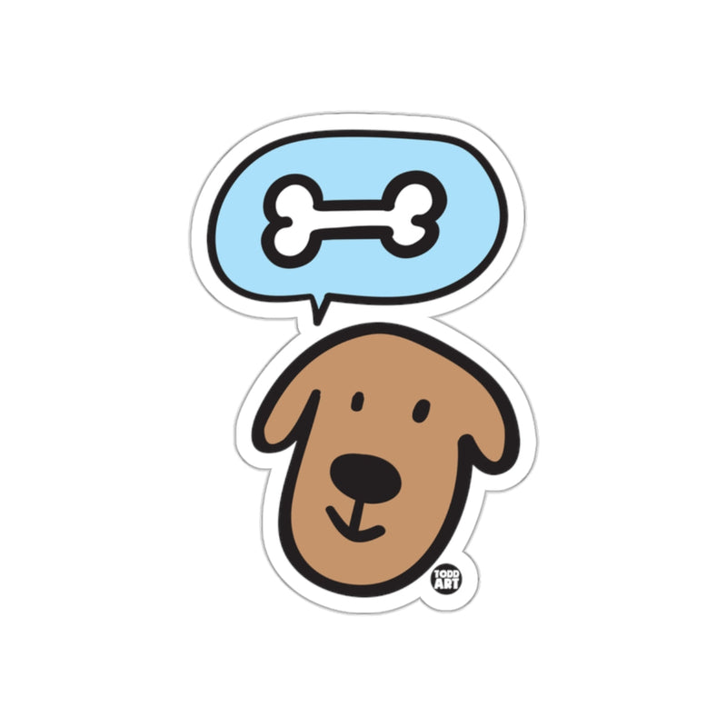 Load image into Gallery viewer, Cute Cartoon Dog with Bone Thought Bubble Sticker
