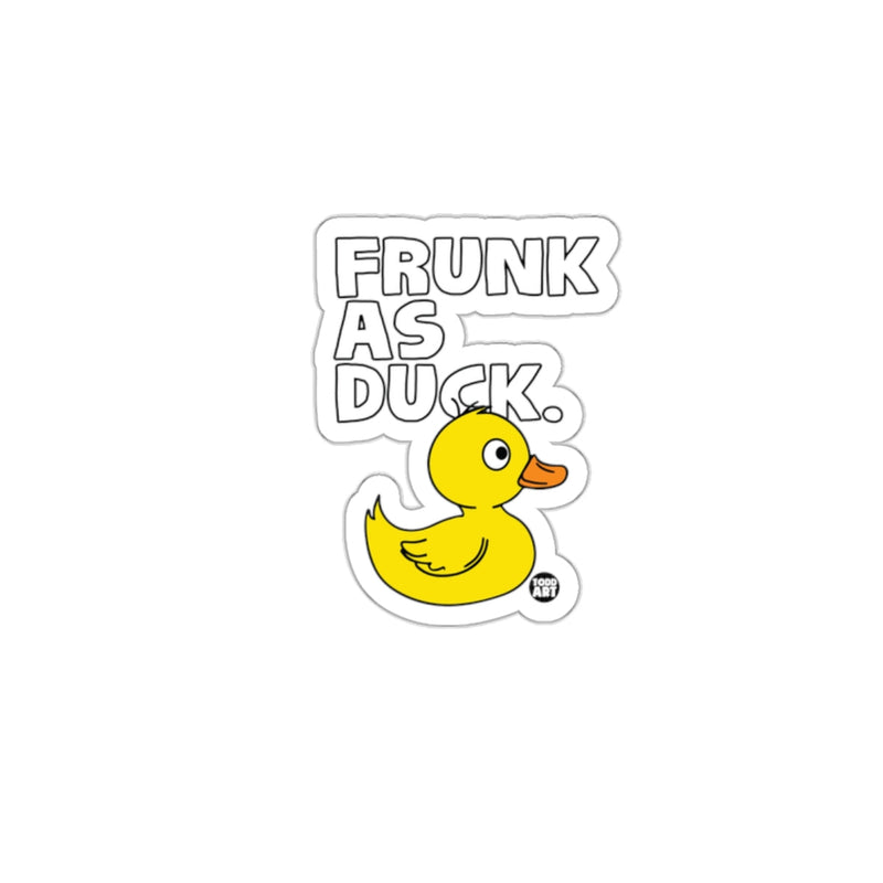 Load image into Gallery viewer, FRUNK AS DUCK Humorous Yellow Cartoon Duck Sticker
