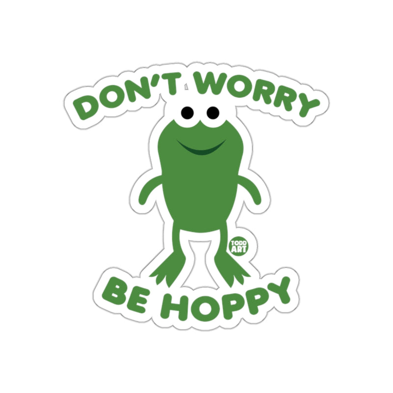 Load image into Gallery viewer, Don't Worry Be Hoppy Cute Frog Design Sticker
