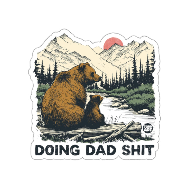 Load image into Gallery viewer, Bear Dad with Cub in Nature Scene Sticker
