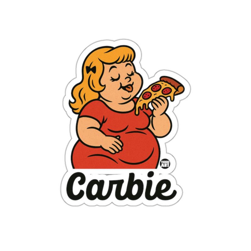 Load image into Gallery viewer, Carb Loving Girl Pizza Sticker Cartoon Character
