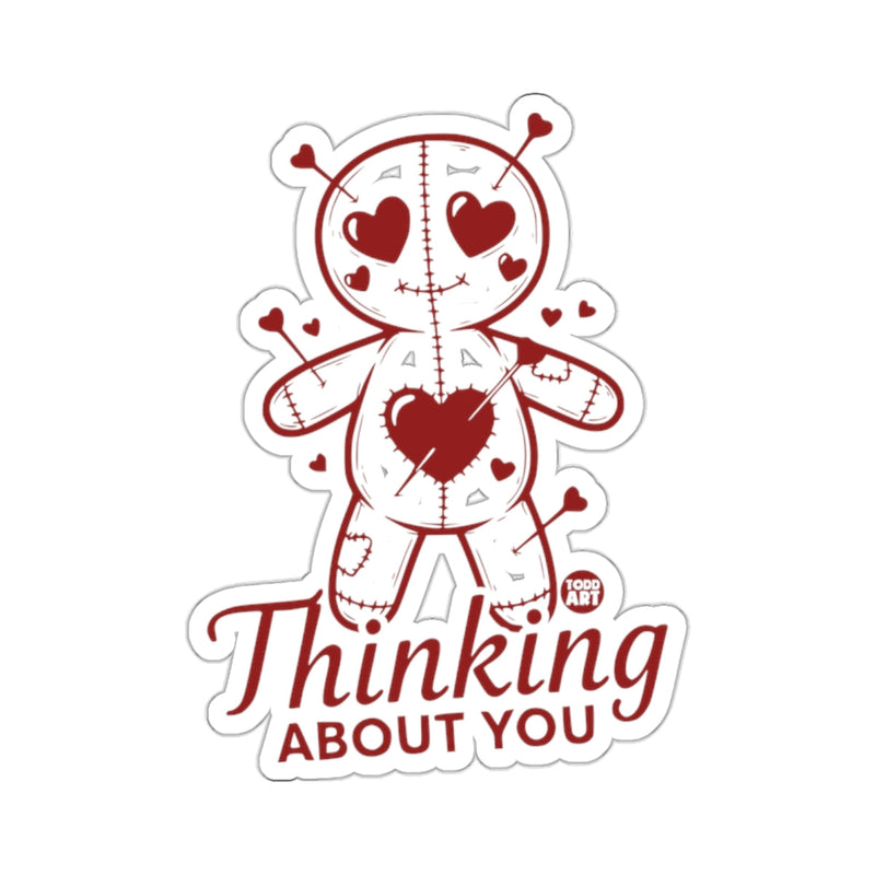 Load image into Gallery viewer, Voodoo Doll Heart Eyes Thinking ABOUT YOU Sticker 
