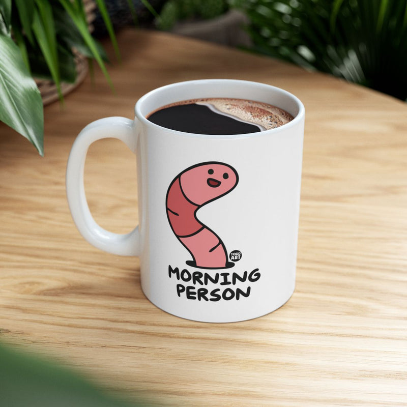 Load image into Gallery viewer, Morning Person Cartoon Worm Coffee Mug Product
