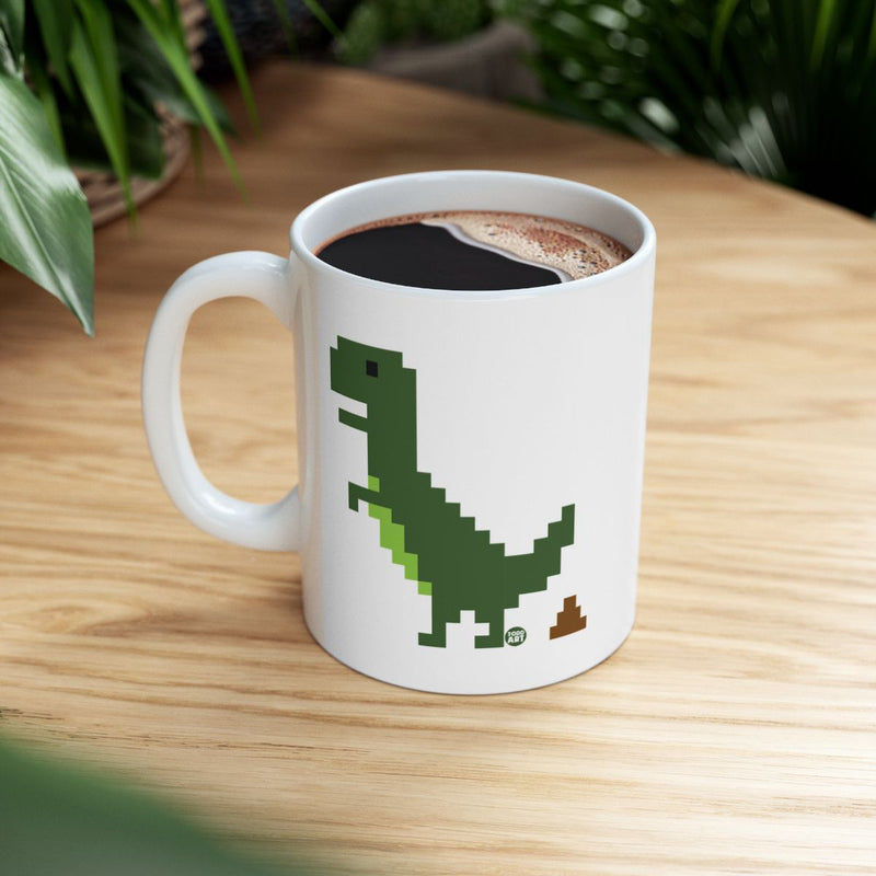 Load image into Gallery viewer, Pixelated Dinosaur Graphic White Coffee Mug
