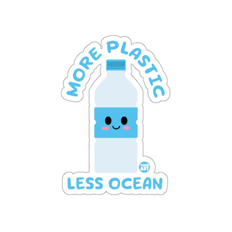 Load image into Gallery viewer, More Plastic Less Ocean Sticker with Cute Face
