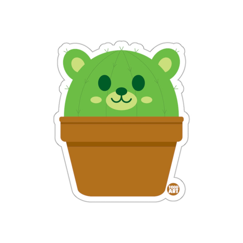 Load image into Gallery viewer, Cute Bear Cactus in Pot Todd Art Sticker for Sale
