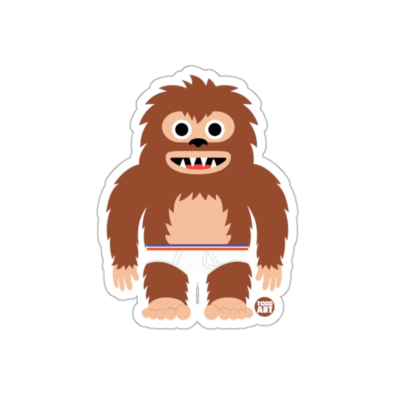 Load image into Gallery viewer, Fuzzy Cartoon Monster with Shorts Sticker Product
