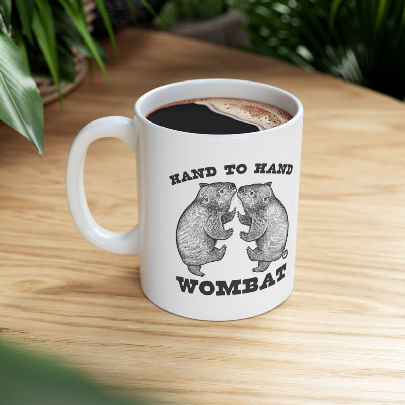 Load image into Gallery viewer, Hand to Hand Wombat Mug Coffee Cup Office Gift
