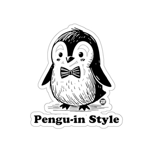 Pengu in Style Cute Penguin with Bow Tie Artwork sticker