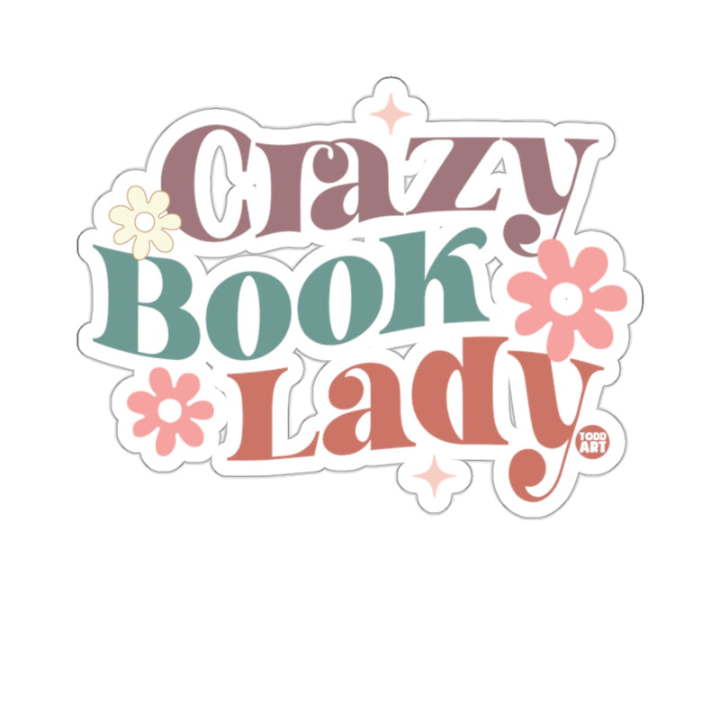 Load image into Gallery viewer, Crazy Book Lady groovy colorful floral sparkle graphic 

